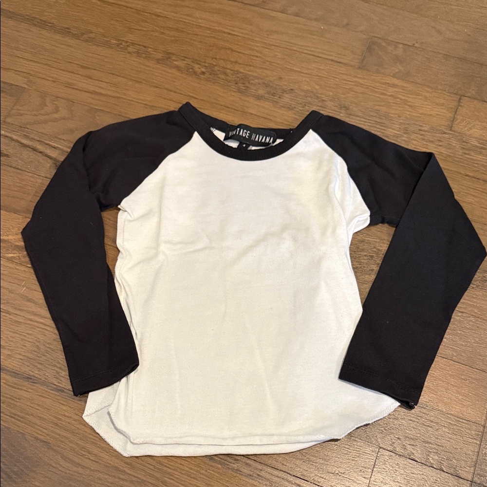 Vintage Havana Kids Black and White Long Sleeve Tee